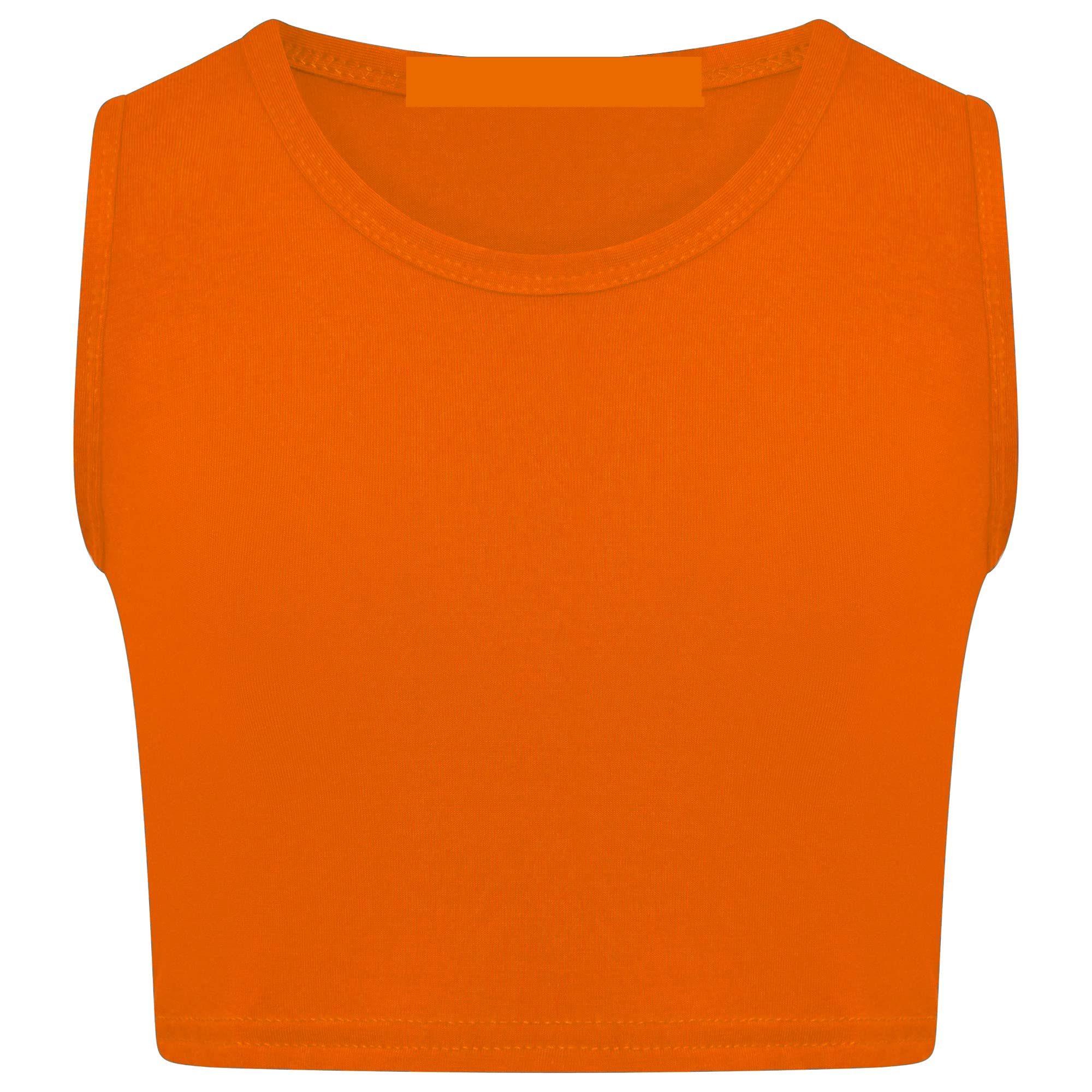 Loxdonz Girl's Kids Basic Crop Tank Tops Sleeveless Racerback Muscle Crop Tank Vest Top