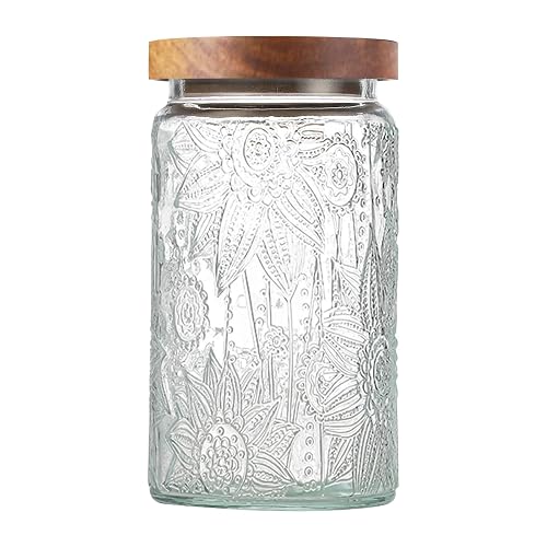 LYXFZQ 34 OZ Vintage Glass Jar with Lid