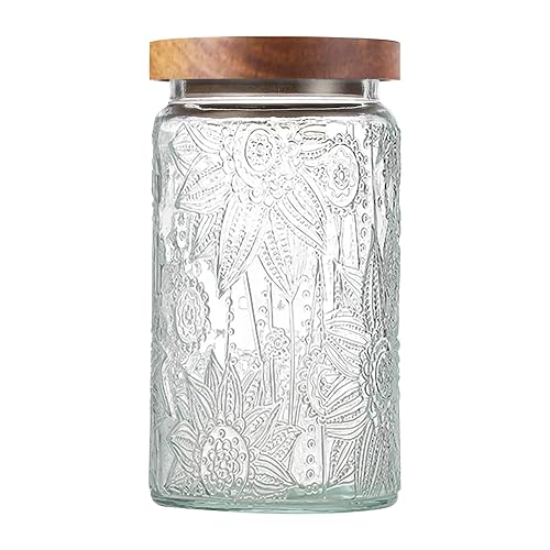 34 OZ Vintage Glass Jar with Lid, Airtight Food Storage