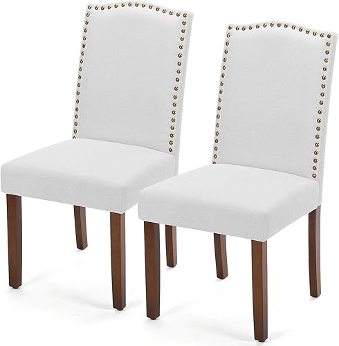 Miniatura 11 de DUMOS Juego de 2 sillas de comedor, sillas modernas para mesa de cocina con patas de madera y asiento acolchado para comedor, cocina, sala de estar,