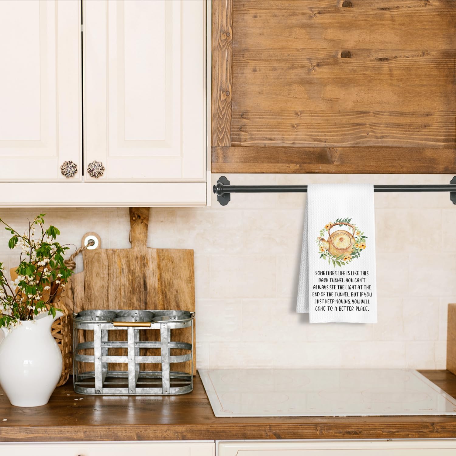 ArtisaEura Inspirational Life Quote Kitchen Towels, Motivational Saying Dish Tea Hand Towels for Kitchen Bathroom Decor, Positive Affirmation Gifts for Women, 16x24 Inch - Image 2