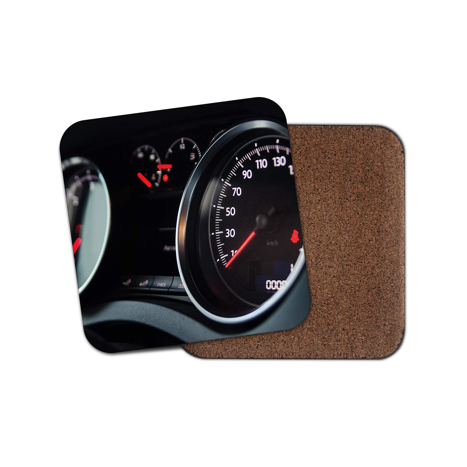 Destination Vinyl Ltd Boys Multicolor 1 X Car Speedometer Coaster - Speed Vehicle Dad Granddad Son #16876
