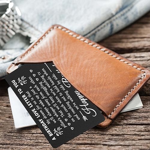 Miniatura 10 de TGCNQ Tarjeta de cartera grabada con letra de amor, regalo romántico para el día de San Valentín, tarjeta de Navidad, carta de amor para ti