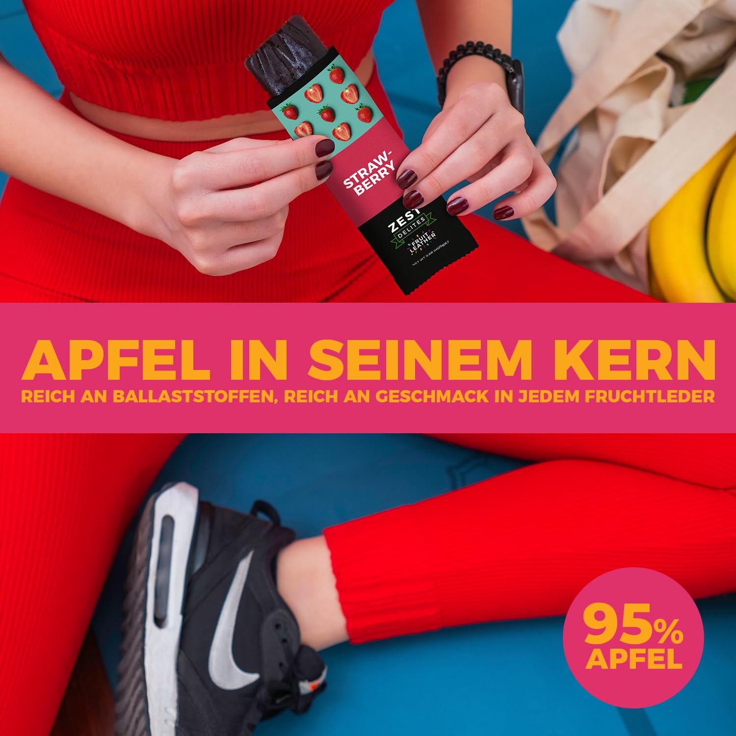Zest Delites Fruchtriegel Süßigkeiten, Glutenfreie Lebensmittel, Zuckerfreie Süssigkeiten, Getrocknete Früchte, Gesunde Snacks, 25 g Packung mit 36 Stück Erdbeere, Brombeere, Aprikose, Pflaume
