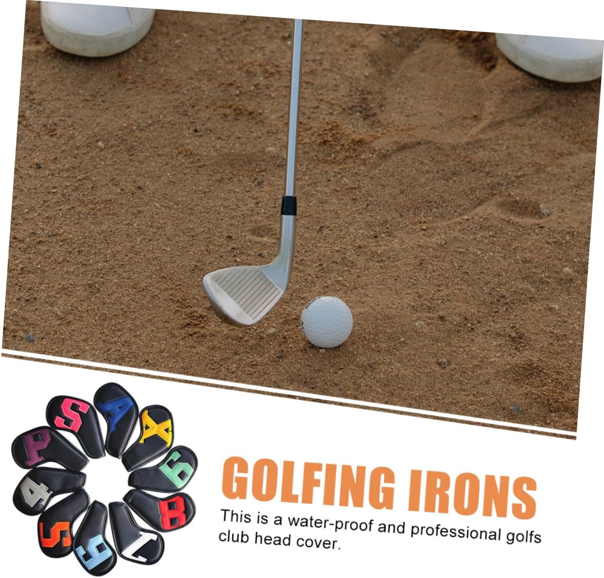 GARVALON 10pcs Waterproof Pu Golf Club Covers Putter Covers with Colorful Numbered Mallet Design Sleeve for Golfers