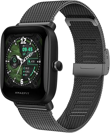 Amazon.com: Krudary Bands Compatible with Amazfit GTS / GTS 2 / GTS 2 Min /  2e , Mesh Woven Stainless Steel Watch Band Metal Bracelet for Amazfit Bip,  Bip U Pro, Black : Cell Phones \u0026 Accessories