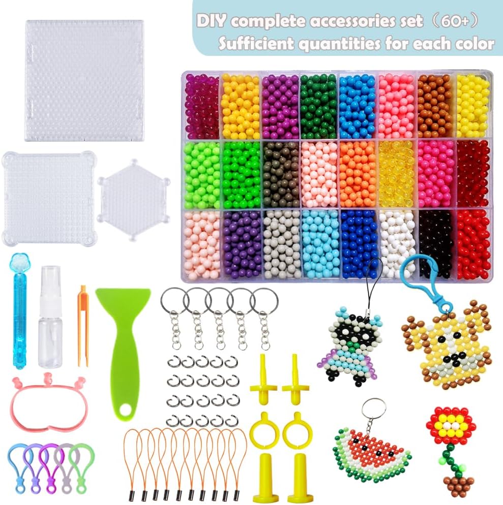 KACAGA Non-Iron Fuse Beads Over 6,000 Beads 5mm No Repeated Colors Arts Crafts Bead Includes Accessories Set Refill Creative DIY Kit Toys for Kids - Image 4