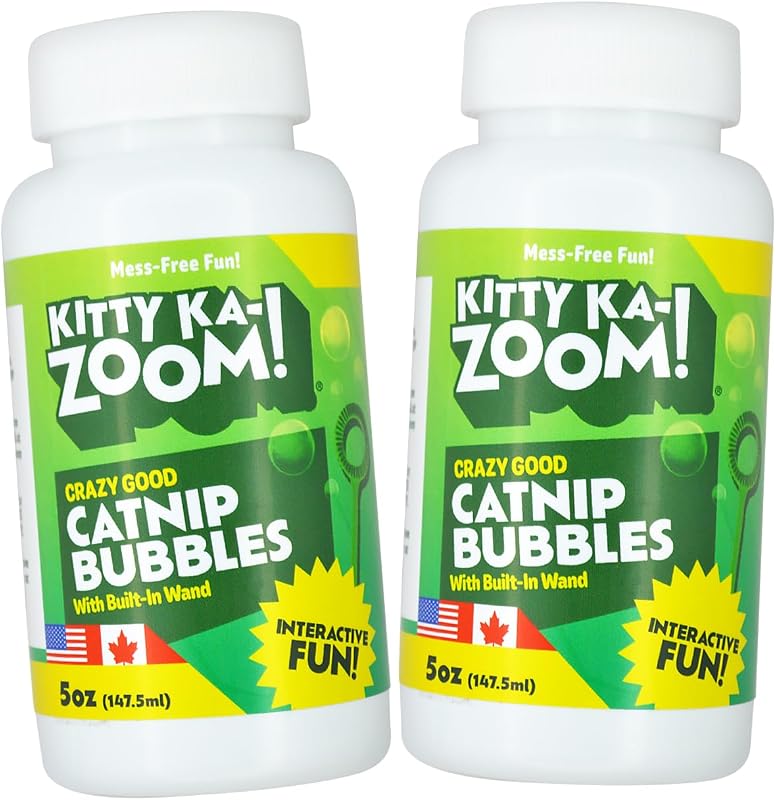 Bolhas de Catnip para Gatos KITTY KA-ZOOM com Varinha Integrada, Pacote com 2 de 142 g