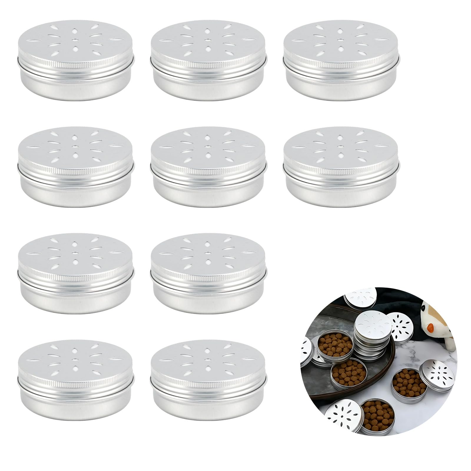 Lot de 10 canettes Parfum Chien en Aluminium avec Ventilation, Récipients à Odeur de 60 ML avec Ventilation, Accessoires de Formation pour Chiens Renifleurs, pour l'Entraînement Olfactif