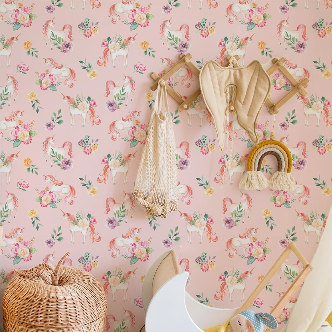 118.18 X 17.71 Inch Unicorn Wallpaper Peel and Stick Cute