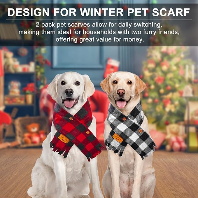 Bufanda Navideña para Perros BEAUTYZOO 2 Paquete Ajustable Tallas S-2XL miniatura 6