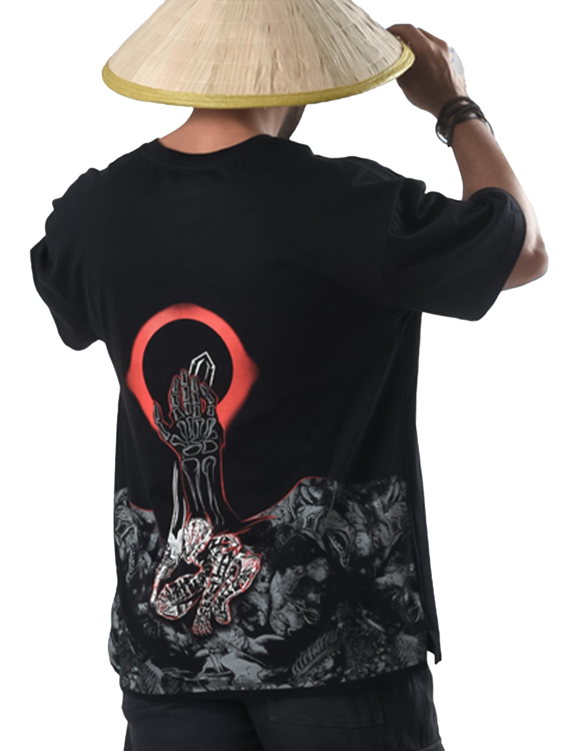 ComicSense.xyzBerserk Anime Oversized T Shirts for Men, Curse Printed 180 GSM Half Sleeve Round Neck T-Shirt