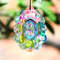 Vista 1 de 76mm Prisma de Pavo Real de Cristal Colorido Atrapasueños de Arco Iris Colgante Fabricante, Prismas de Cristal Colgantes para Ventanas, para Feng