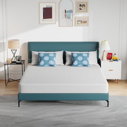 Miniatura 10 de PayLessHere - Colchón de espuma viscoelástica de 8 pulgadas con gel de enfriamiento infundido con té verde, certificado CertiPUR-US, colchón