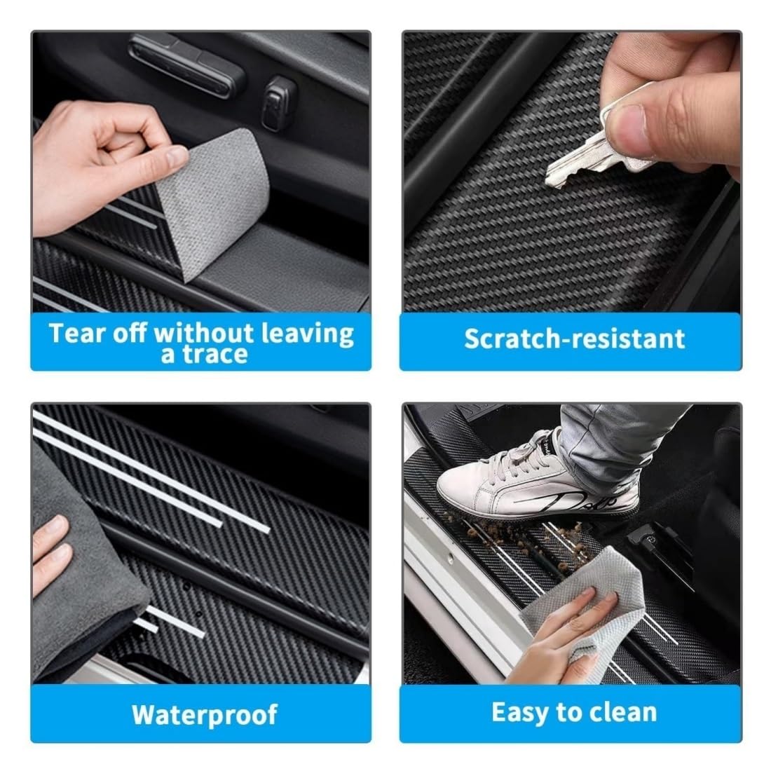 Pegatinas Protectoras Para Toyota Camry V 2025 – 5 Piezas De Fibra De Carbono Para Umbrales Y Parachoques