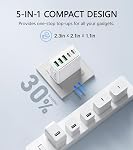 USB C Wall Charger,50W 5-Port PD Fast USB C Charging Block,2USB C+3USB A Multiport Plug,Type C Power Adapter Brick Cube for iPhone 17/16/15/14/13/12/Pro Max/XS,iPad,for Switch,Samsung,Ultra 2