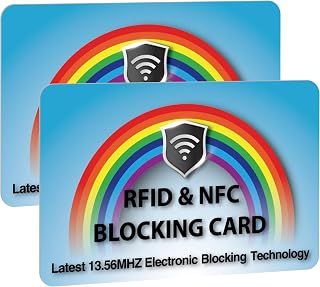 SaiTech IT 2 PK RFID Blocking Cards Protect Your Entire Wallet, Purse, and Cards from NFC Contactless Theft Wallet for Men & Women (Rainbow)