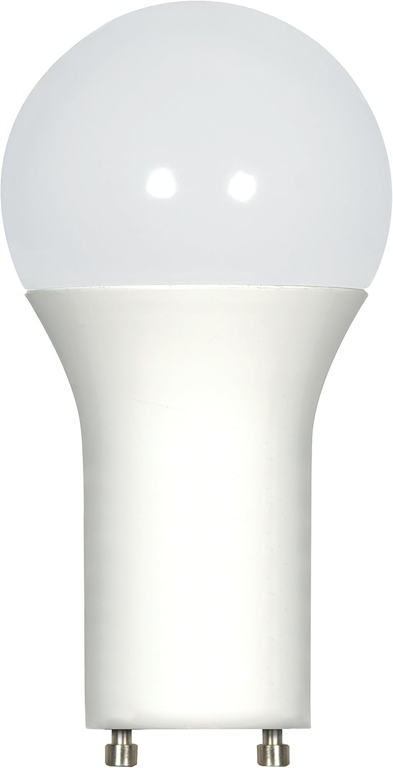 Satco S29840 Dimmable LED A19 Light Bulb, GU24 Base, 9.8W/120V 60W-Equivalent, 2700K/800 Lumens, Frosted White