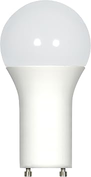 Satco S29840 Dimmable LED A19 Light Bulb, GU24 Base, 9.8W/120V 60W-Equivalent, 2700K/800 Lumens, Frosted White