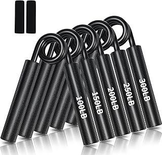 Grip Strength Trainer 5 Pack,100LB-300LB Metal Hand Grip Strengthener,Non-Slip Heavy-Duty Strengthener, Great Wrist & Forearm Hand Exerciser, Home Gym, Hand Gripper Grip Strength Trainer