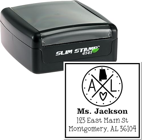 Miniatura 221 de Texas State Love - Sello de dirección cuadrado, uso con almohadilla de sellos, sello de correo de Texas, tamaño 1-5/8 pulgadas Manija