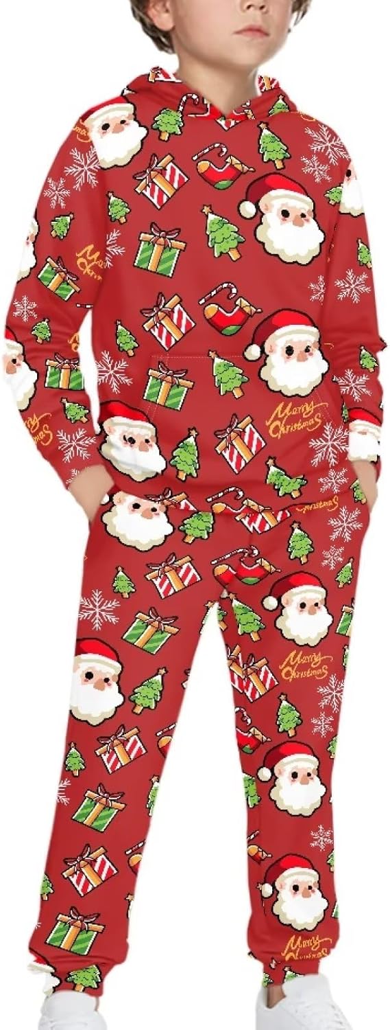 Kids Sweatsuits Hoodie Sweatshirts Sweatpants Sets, Boys Tracksuit Girls Jogger Set Youth Pullover Outfit