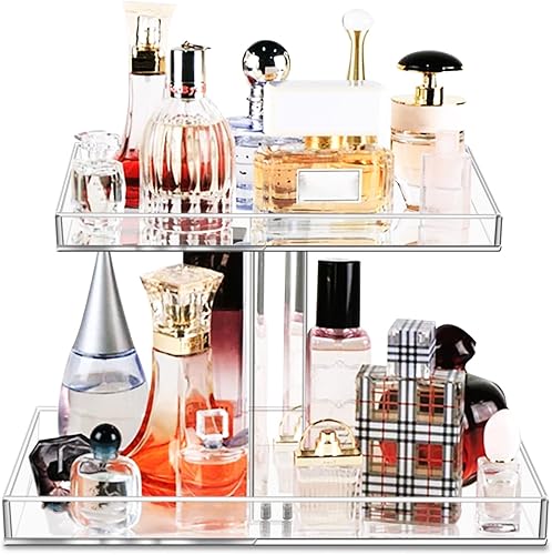Bandeja organizadora de perfumes, bandejas de acrílico hechas a mano, soporte de almacenamiento de maquillaje, organizador de baño, encimera para