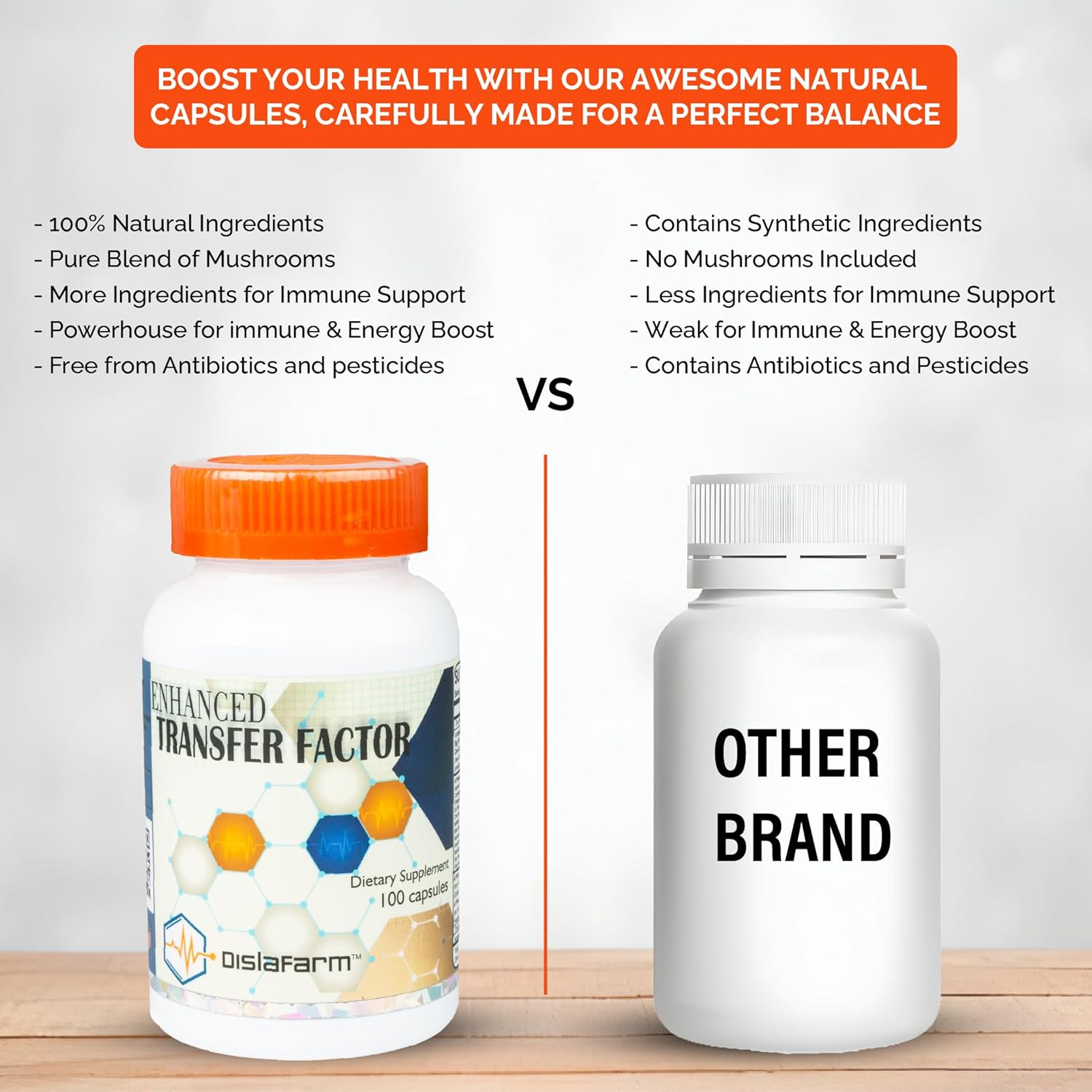 Transfer Factor Enhanced, 100 Natural Capsules, Immune Support - Transfer Factor Multi Immune from Cow Colostrum, Egg Yolk & Special Blend of Mushrooms - Image 9