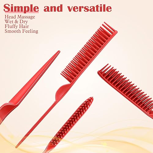 Miniatura 4 de 4 peines de peinado de 3 filas, herramienta de peine de 3 filas para desenredar, definir y separar rizos, peines para mujeres y hombres