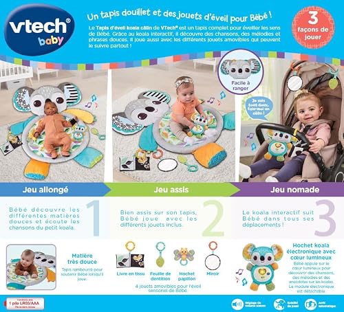 Tapis D’éveil Koala Câlin Tapis D'éveil Bébé Sensoriel Et Évolutif Jouet D'activité Et De Développement Hochets - vue 9