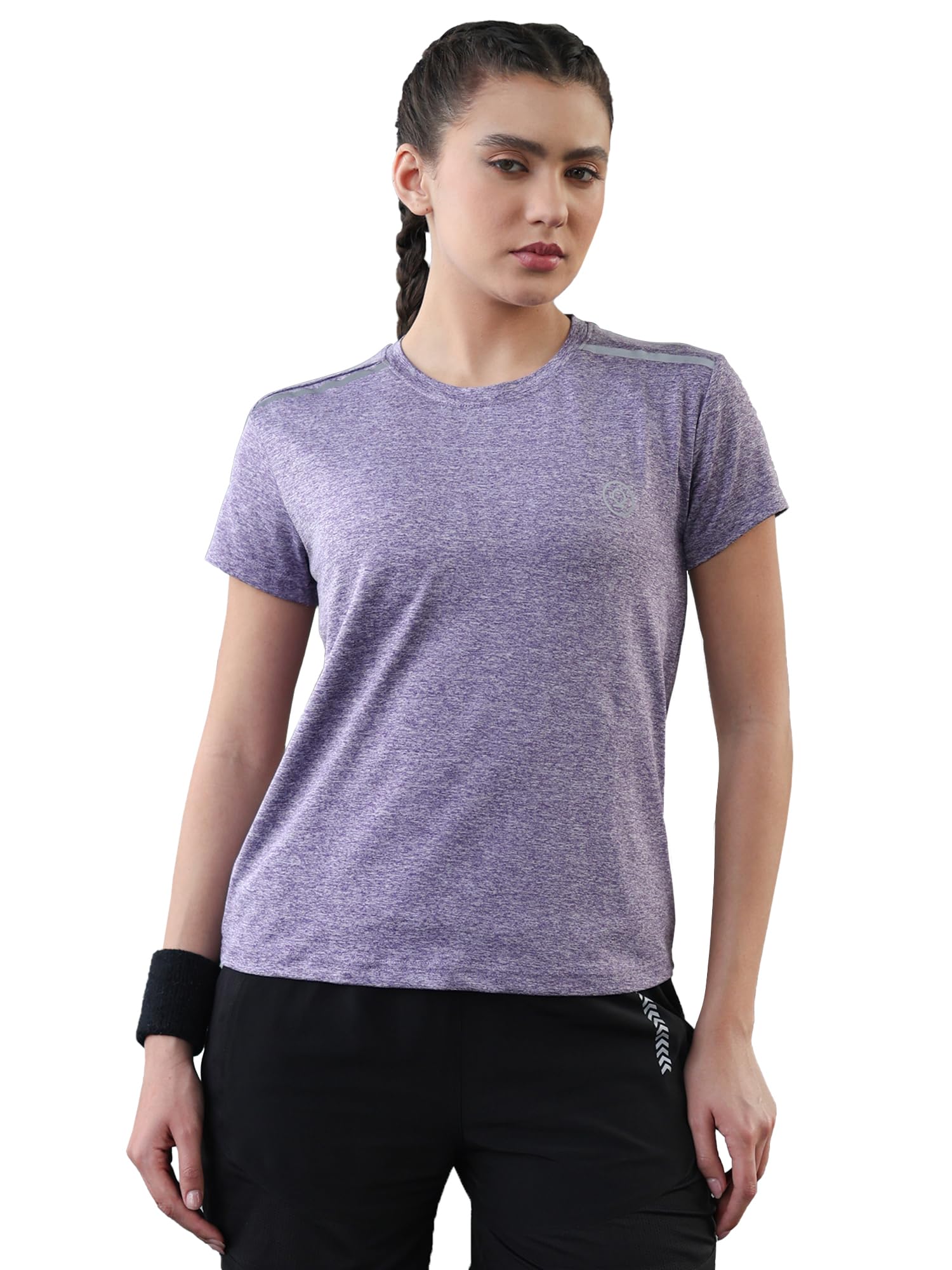 CHKOKKO Gym Tshirt for Women Workout Dry Fit t Shirt Sports Tshirt Lightweight Round Neck Breathable Half Sleeve Activewear Running Yoga Tops for Woman