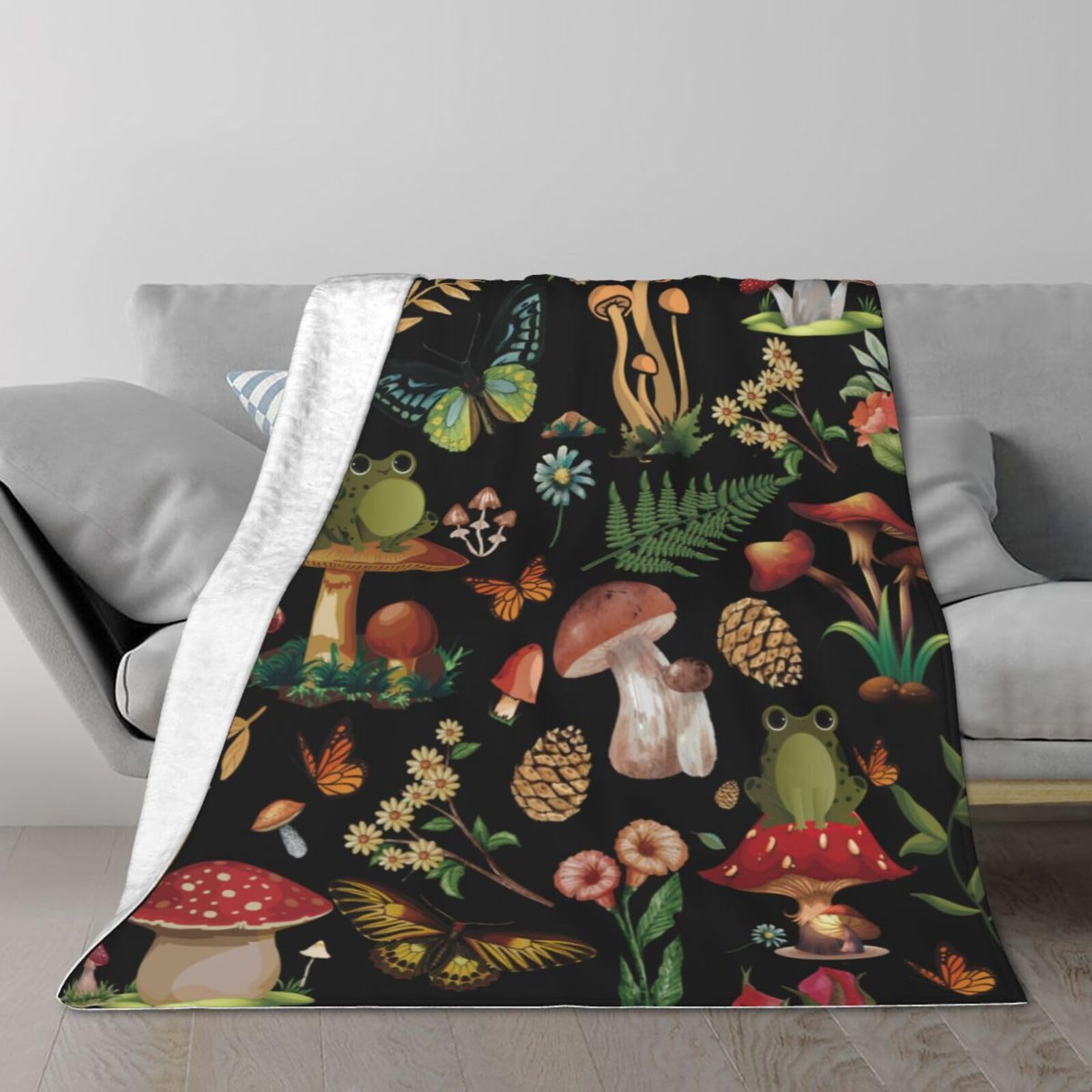 Mystical Cut Pilzdecke – Weiche Fleecedecke Mit Wald-Design, Perfekt Als Geschenk