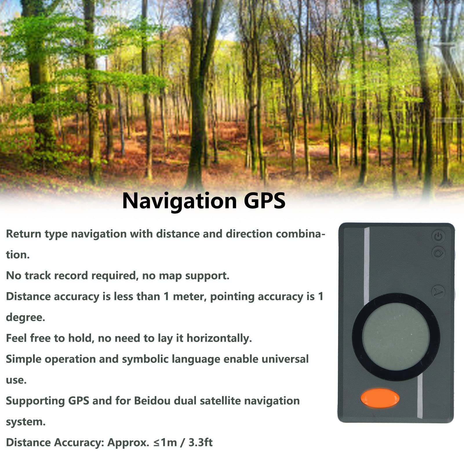 CHICIRIS GPS di Navigatore Portatile Ad Alta Precisione Esterna Portatile per, Bussola Satellitare Beidou a Doppia Bussola