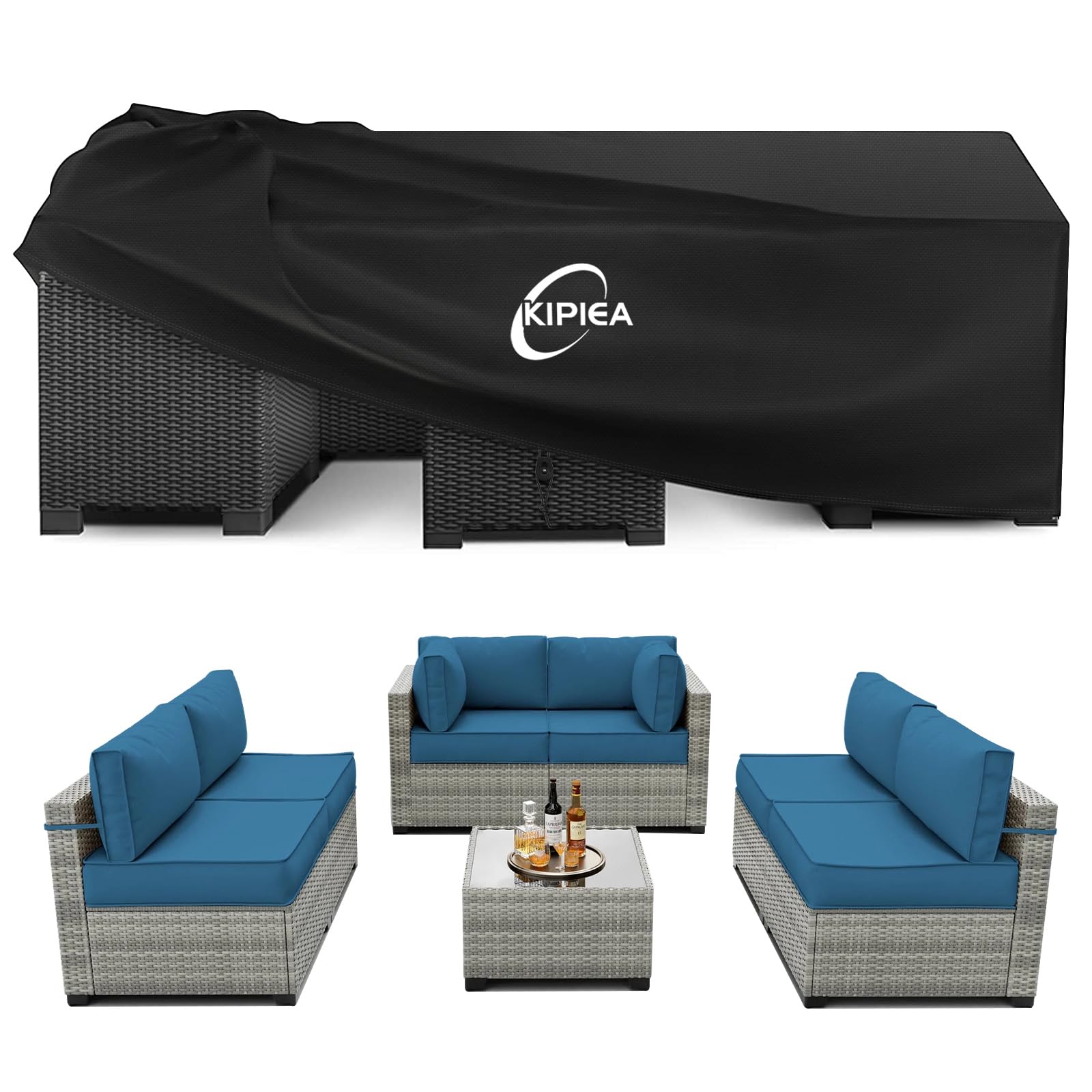 Kipiea Outdoor Garden Furniture Covers Waterproof, Garden Table Covers
