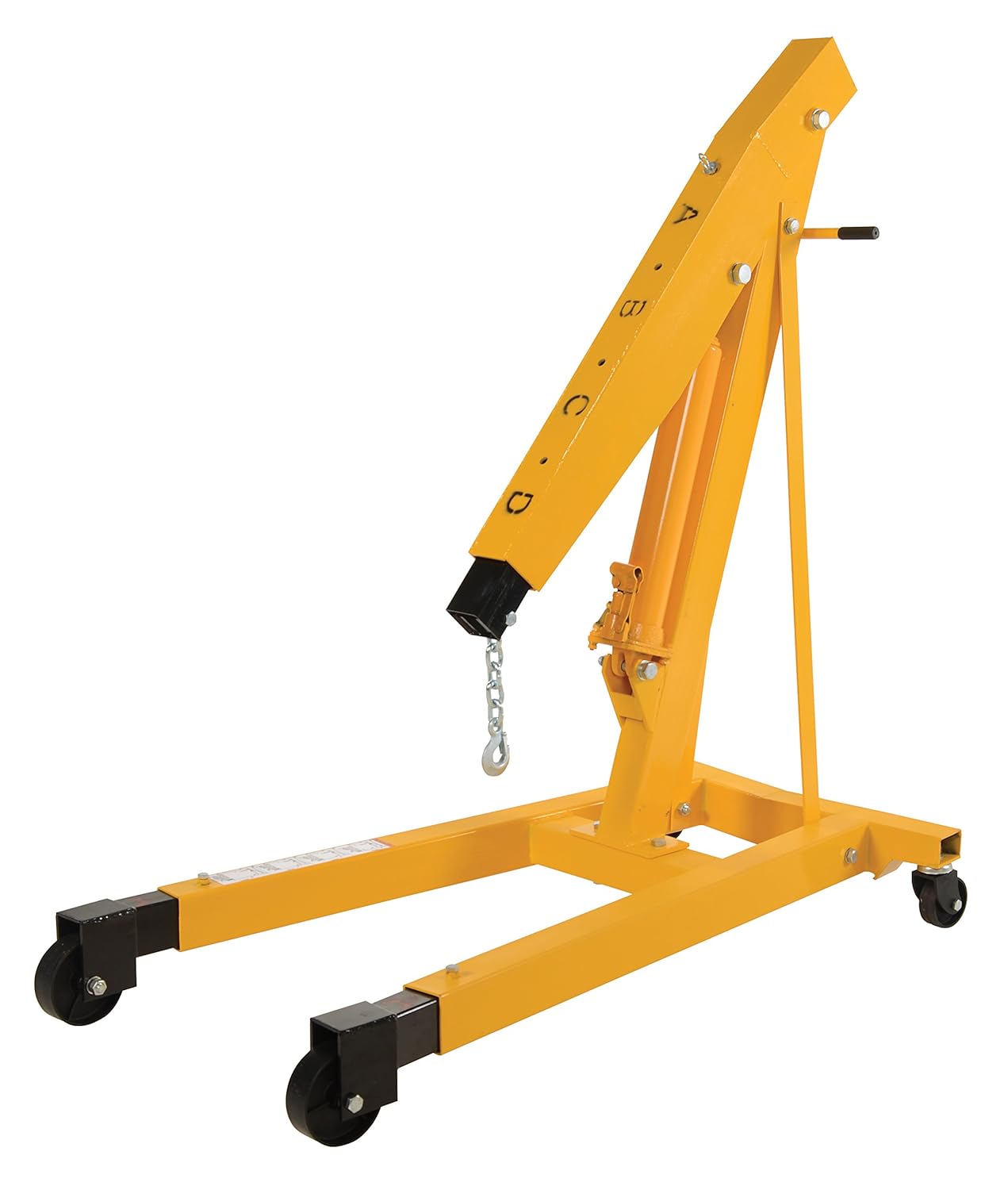 Vestil EHN-60-T Steel Shop Crane Engine Hoist with Telescopic Legs 6000 Lb. Capacity Yellow