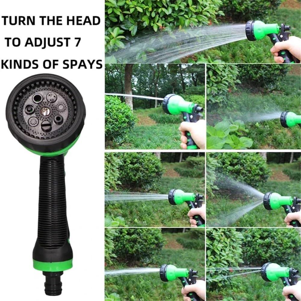 Manguera de jardín en Espiral, Manguera for Agua de jardín con Retroceso de Resorte, Conector de 3/4 "con pulverizador de 7 Funciones, Apto for baño de Mascotas y Lavado de Coches(100ft)