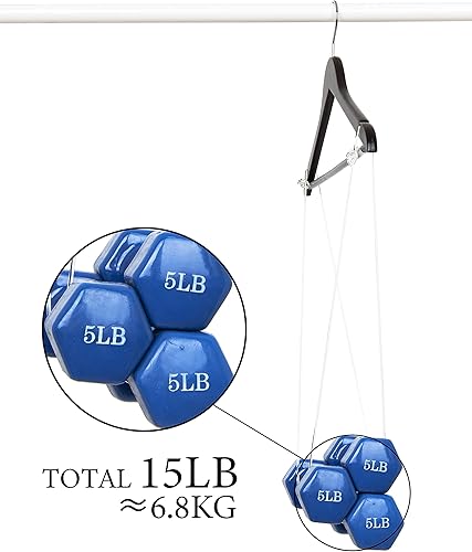 Miniatura 7 de Amber Home Perchas para abrigos de madera maciza, paquete de 20 perchas de madera con acabado de nogal suave con barra antideslizante para