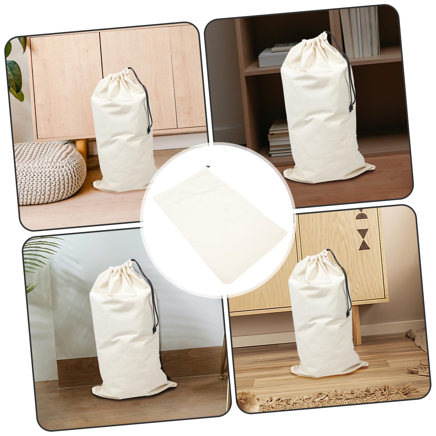 Anneome 2 Stück Wäschesäcke für Waschmaschine mit Kordelzug aus Canvas Großes Fassungsvermögen für Kleidung Decken und Reisen