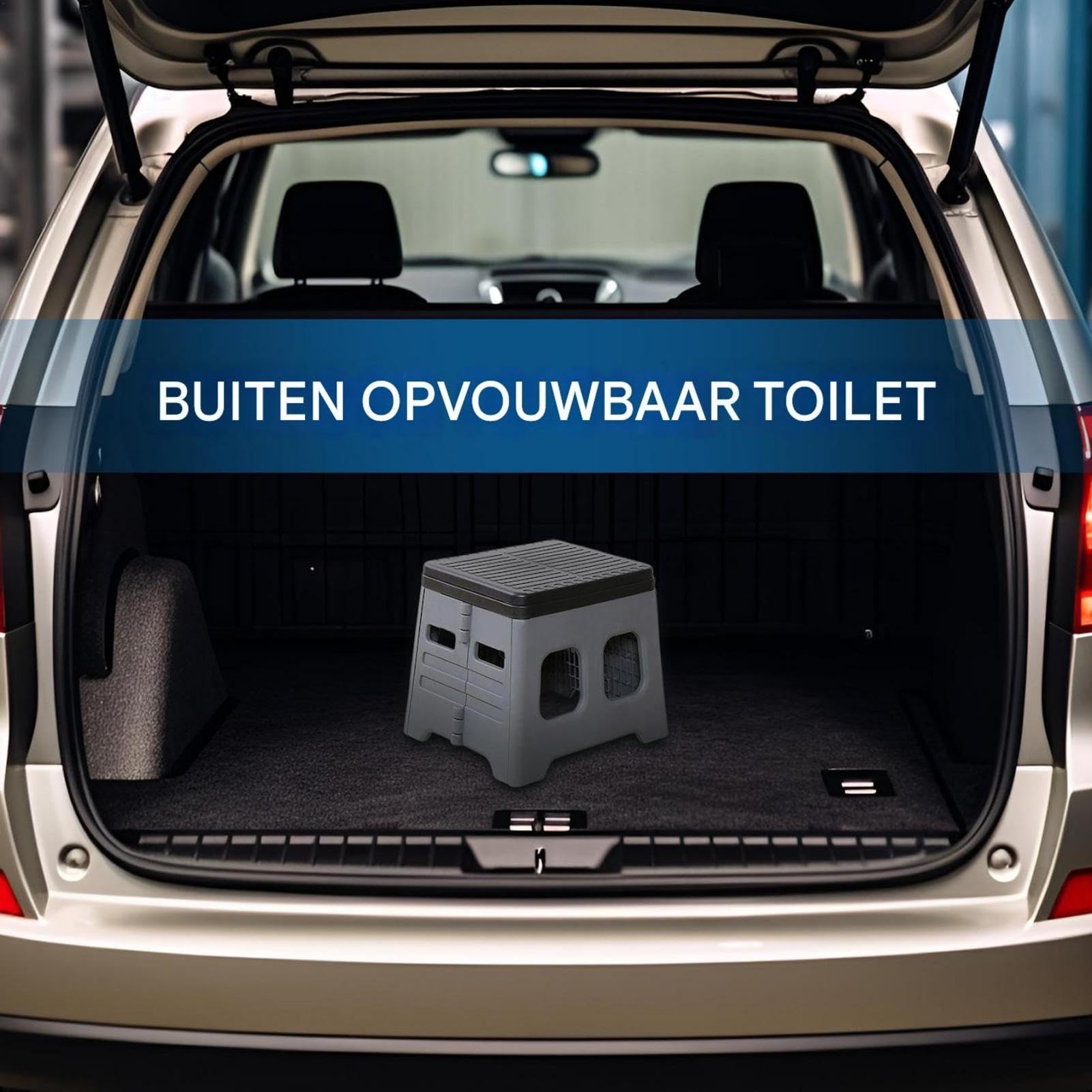 Inodoro portátil para acampar, inodoro portátil retráctil Plegable para ir | El baño portátil incluye bolsas de basura y agentes solidificadores