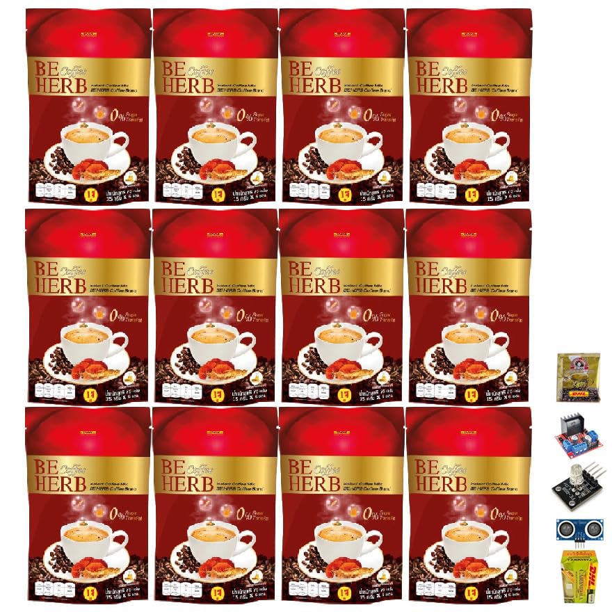 Roasted Delicious Mellow Intense BeHerbCoffee Instant Coffee Mix Healthy 18 in 1 Vegan Snack 75 grams (5 Sachets) Set 12 By Beautygoodshop [Get Free For You Beauty Gifts] image 5