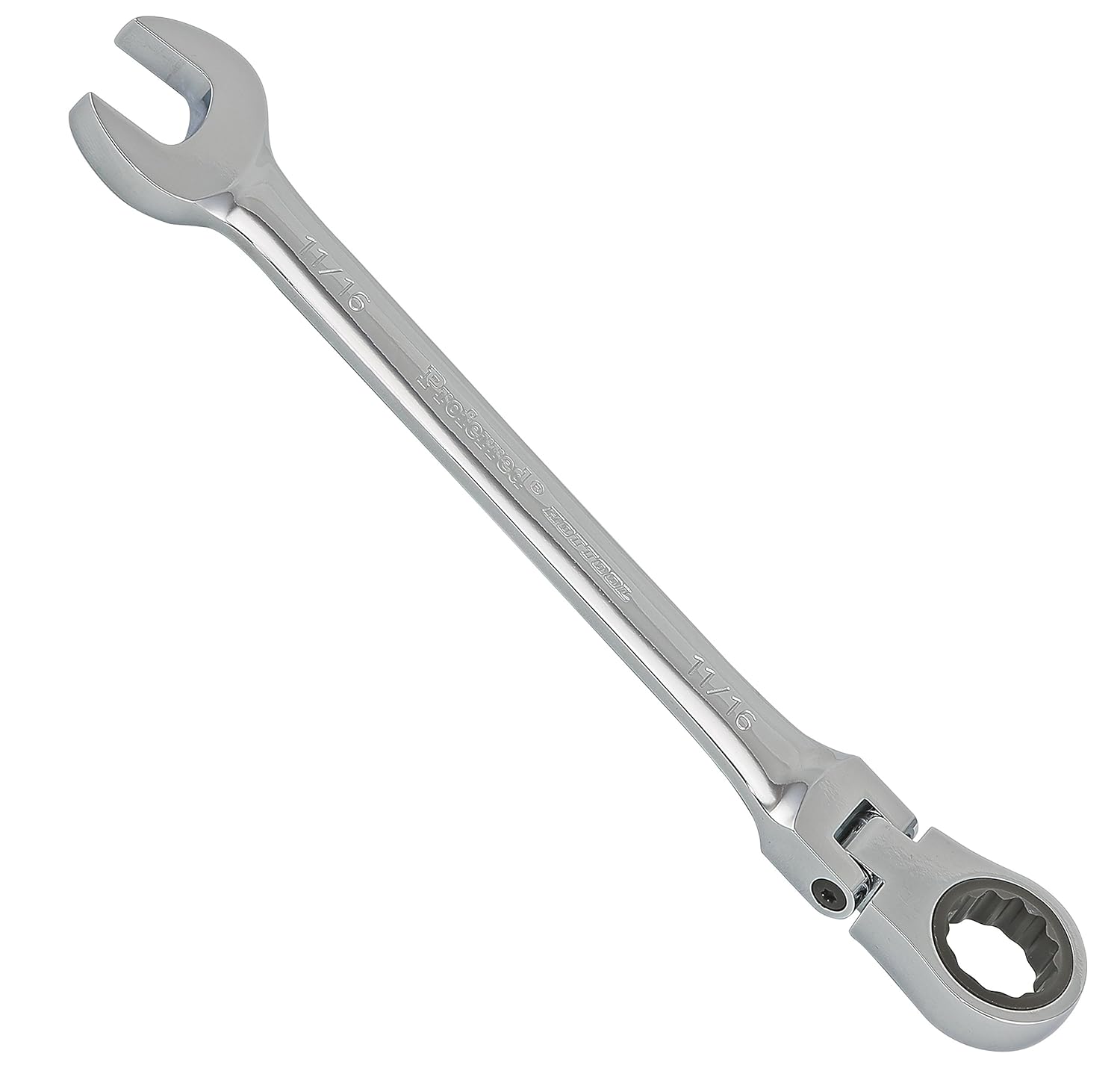 Proferred T44022 Flex Ratcheting Combination Wrench, Chrome Finish, 11/16"