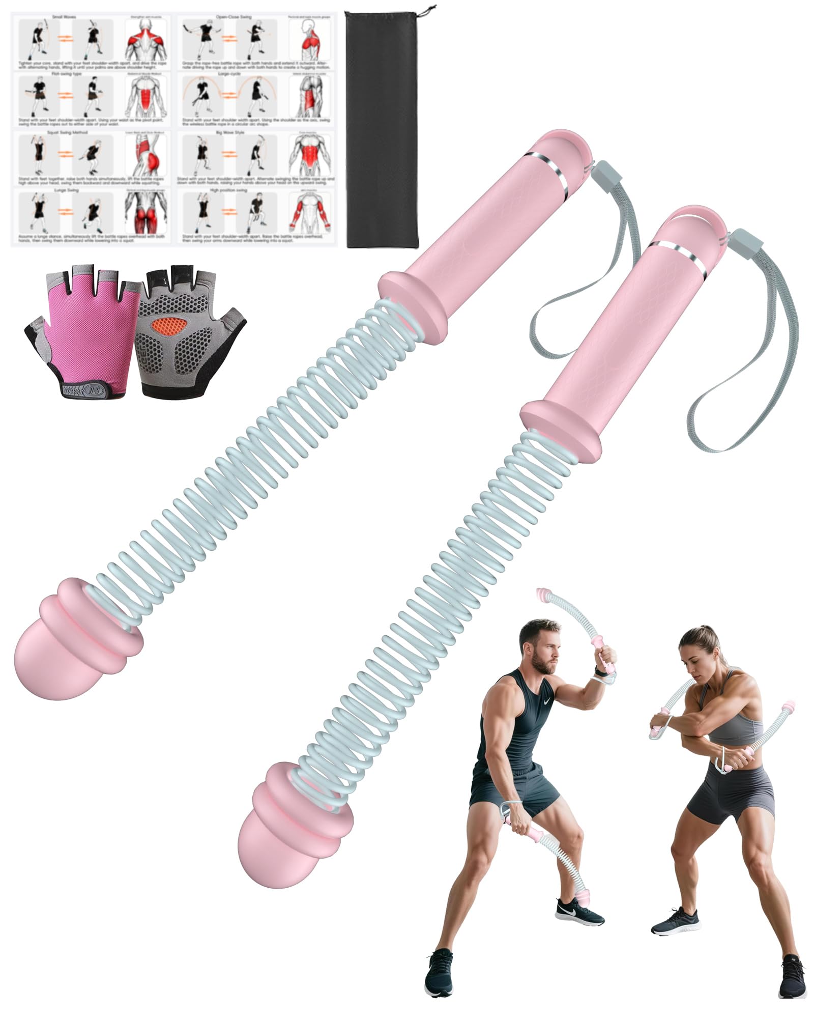 Cuerdas de batalla sin cuerda para fitness en el hogar y al aire libre