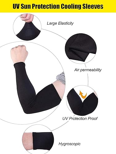 Miniatura 3 de Bememo 9 pares de mangas de protección UV, mangas de enfriamiento, fundas de brazo largas para hombres y mujeres