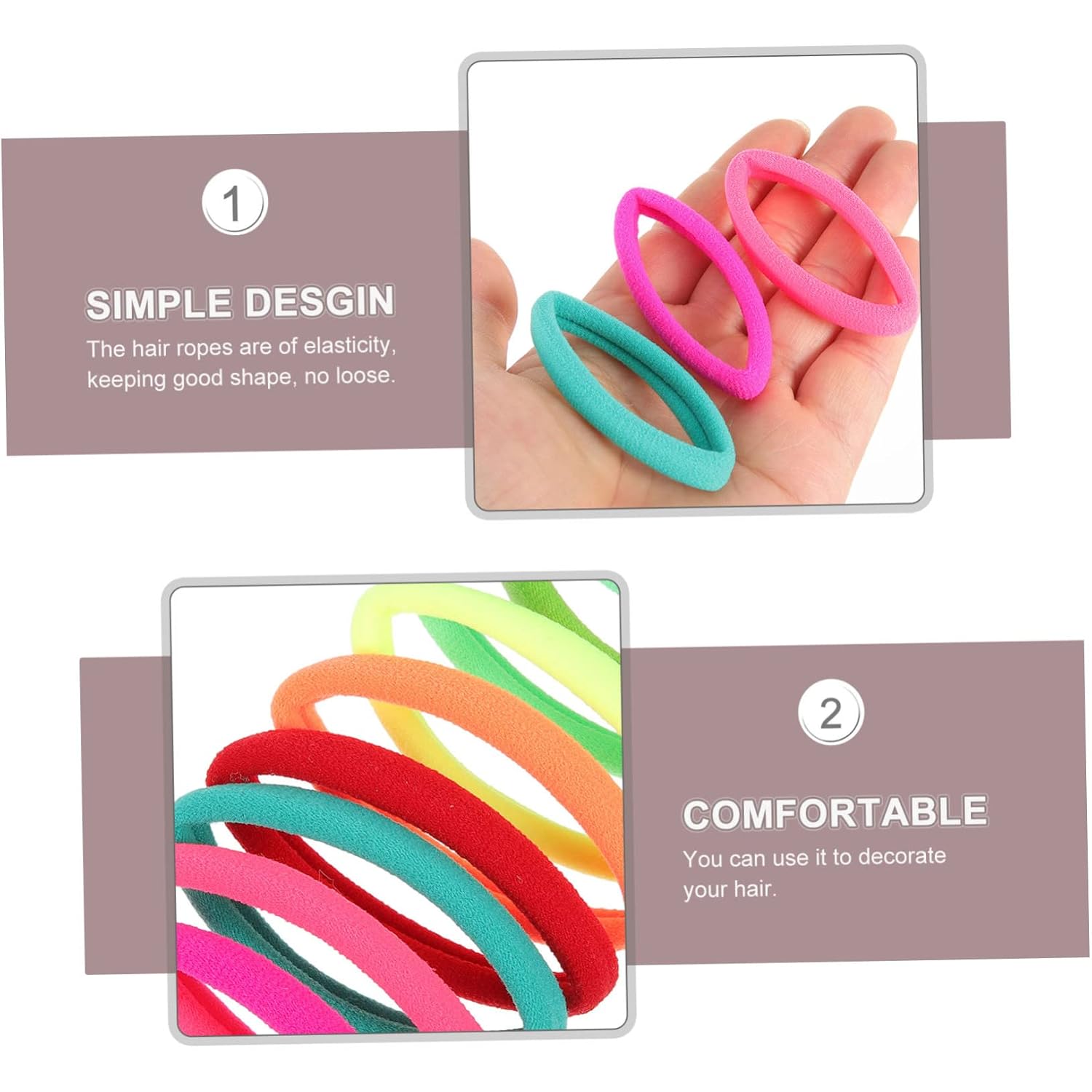 24pcs Hair Bands Mini Hair Ties for Girls and Toddlers Elastic Ponytail Holders for Fine for Daily Wear and Parties