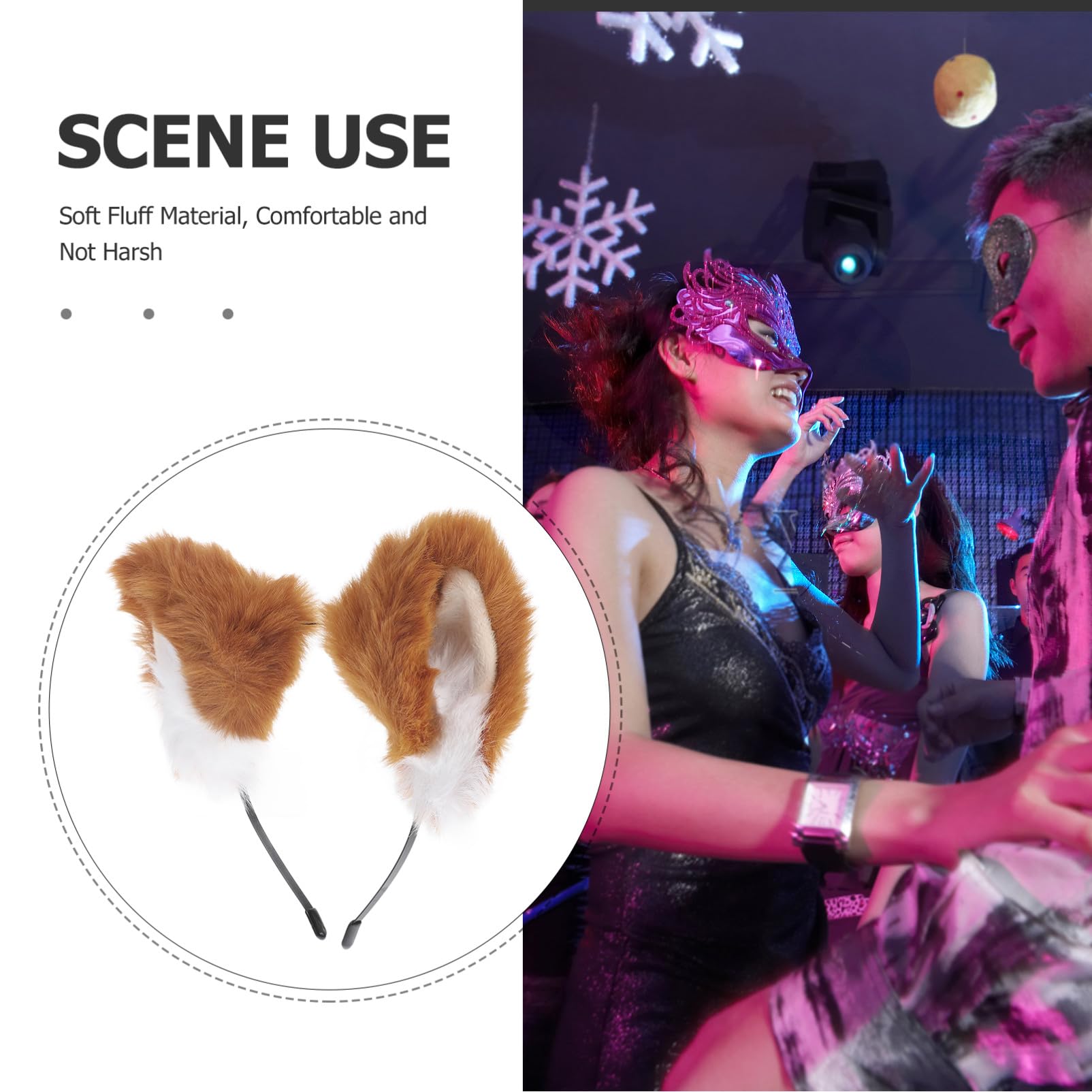 Serrage Tête Oreilles de Renard en Peluche, Bandeau Cosplay Féminin Orange