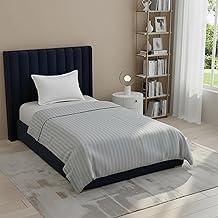 Satin Striped Duvet Cover for Single Bed 90 x 60 Inches, Zipper Closure.