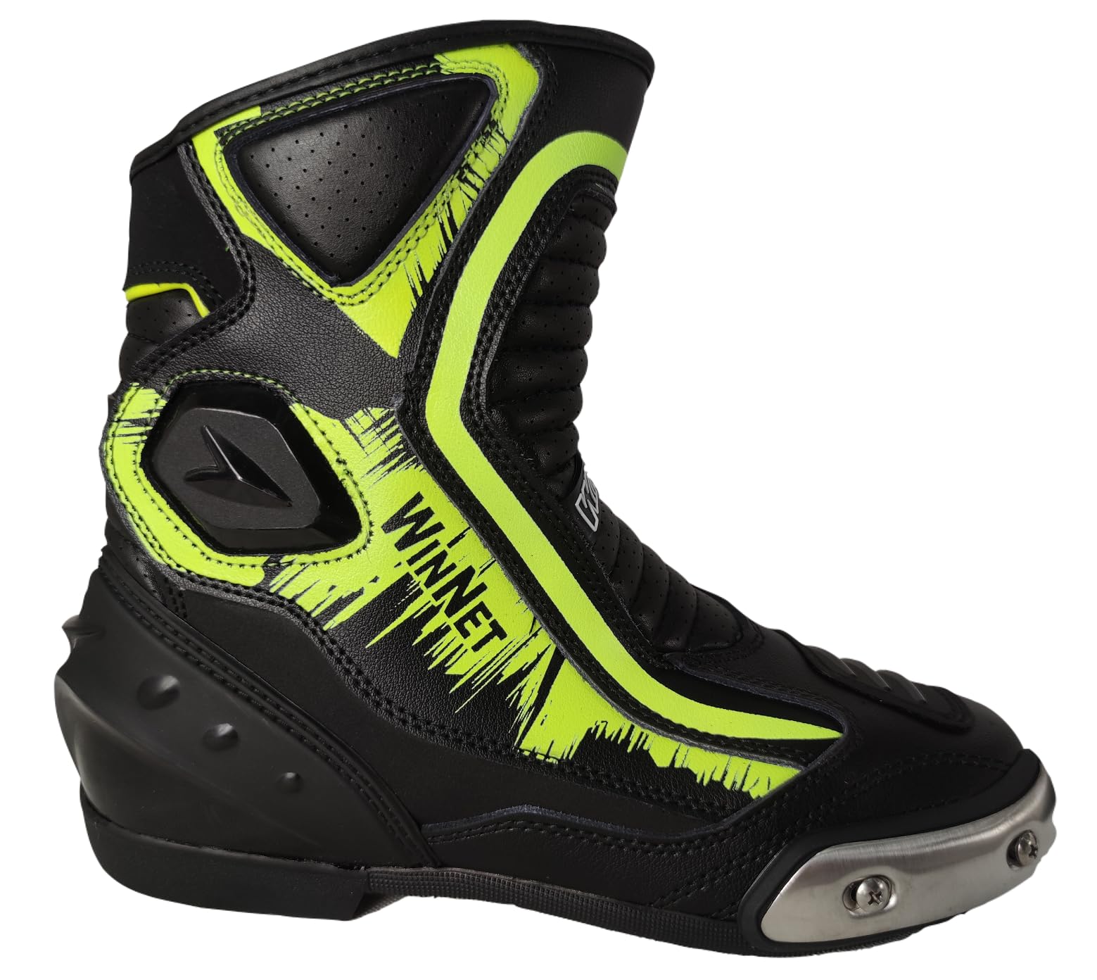WinNet Stivali stivaletti bassi scarpe da per moto con protezioni da turismo o pista 119 sportivi calzature di pelle