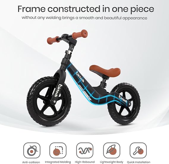 Hello-5ive 12 Balance Bike for Boys,Girls, Lightweight No Pedal Walking Training Bike with Nylon Frame and Flat-Free Tires, Adjustable Kids Balance Bike for 2,3,4,5 Year Old