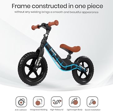 Hello-5ive 12 Balance Bike for Boys,Girls, Lightweight No Pedal Walking Training Bike with Nylon Frame and Flat-Free Tires, Adjustable Kids Balance Bike for 2,3,4,5 Year Old