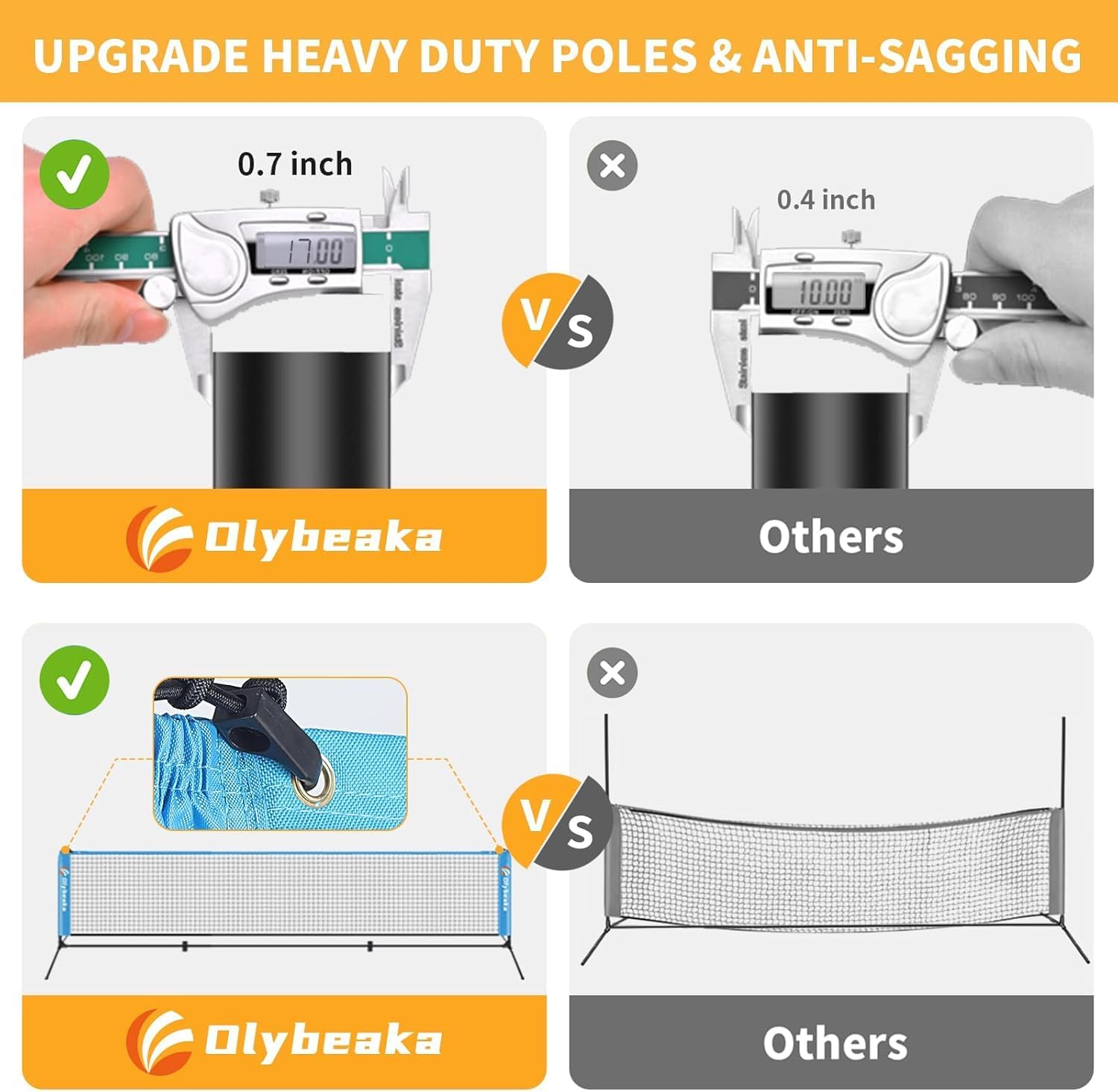 Portable Multi - Sport Net: Height - Adjustable for Pickleball, Badminton, Junior Tennis, Small Volleyball, Soccer | Driveway & Backyard Use | with Carrying Bag